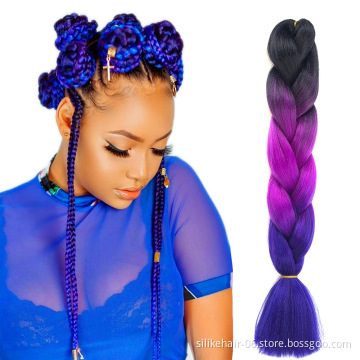 24" 100g attachment Synthetic Expression Braiding Bulk  Hair  jumbo braiding hair light brown Crochet Braids Expression